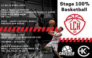 Les inscriptions pour le stage du mois d'avril sont ouvertes !