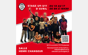 STAGE U9-U11 D'AVRIL